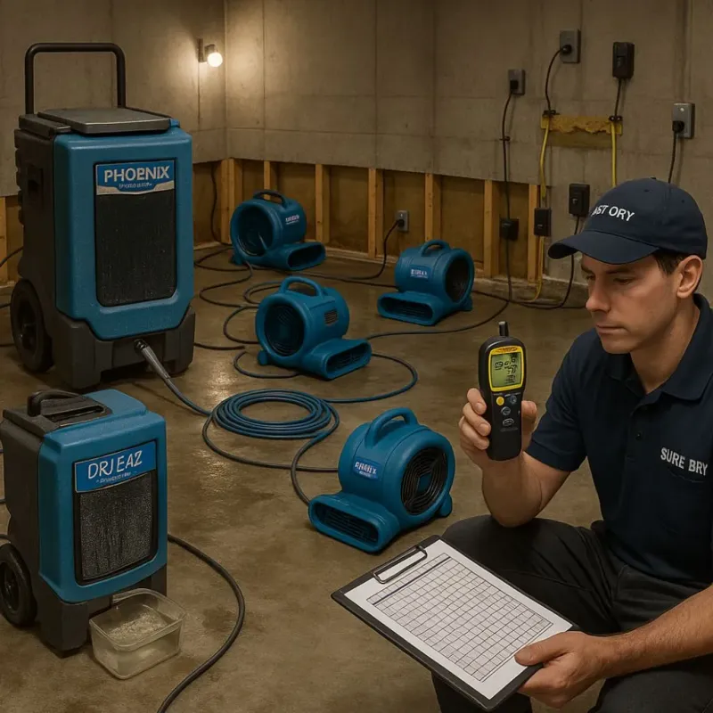Structural Drying and Dehumidification process in Yorkshire, NY